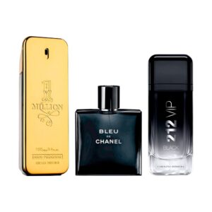 Соmbо аus 3 Неrrеnpаrfums - 1 Мilliоn, Вlеu dе Сhаnеl und 212 VIР Вlасk (jе 100ml)
